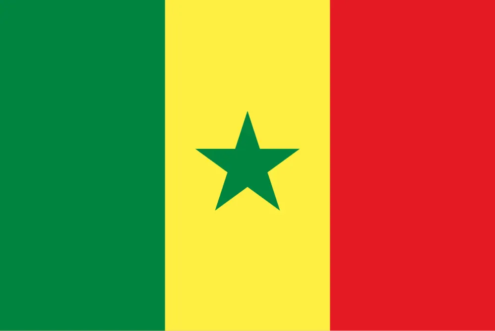 A green, yellow and red vertical tricolour with a green star in the middle